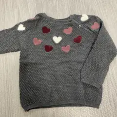 H&M グレー ハート セーター 74cm