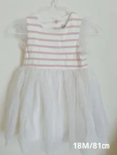 プチバトー　マリニエールチュールワンピース　18m/81cm