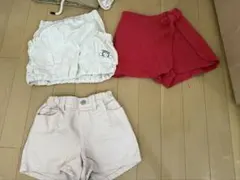 110cm 夏服ボトムス3枚！スカート1枚、ショートパンツ2枚