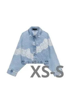 ZARAレースデニムショートジャケット　XS-S Z1975