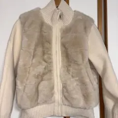 クリーム色 フリースボアジャケット
