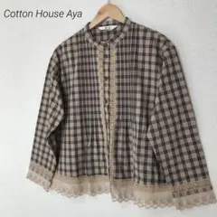 新品　コットンハウスアヤ 　コットン&リネン　刺繍　オーバーブラウス 中古・古着通販】Cotton House Aya (コットンハウス アヤ
