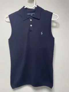 【美品】Ralph Lauren ネイビー ノースリーブポロシャツ　38