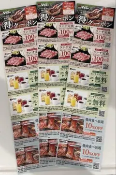 熟成焼肉いちばん　クーポン券３枚セットのサムネイル