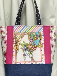 ♡さとぴー様♡専用　✿ジョリーフルール✿　【サテン生地のトートバッグ】3点 サテン生地と合皮のトートバッグ】 ✿ジョリーフルール✿ - メルカリ