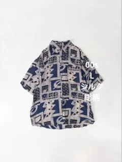 00s 総柄半袖シルクシャツ ヴィンテージ 古着