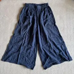 rukmani ネイビー ガーゼ地ワイドパンツ