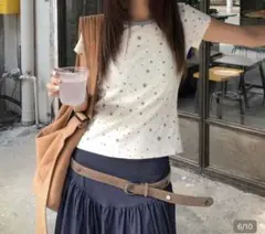 SHEIN スター柄 半袖 Tシャツ ホワイト