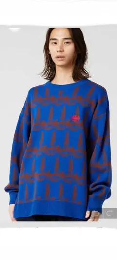 最終価格　グラニフ　イカク　ジャガードニット　総柄　ユニセックスL　セーター