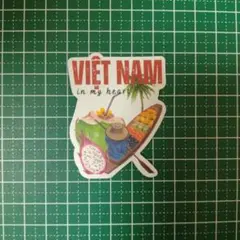 防水ステッカー☆旅行☆【新品】☆シール☆ベトナム☆船と食べ物☆R5716