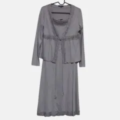 DRESKIP ドレスキップ 羽織付き ワンピース グレー系