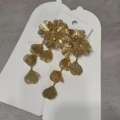 ゴールド 花 ブライダル ピアス