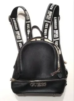 GUESS ゲス ミニリュック バックパック ブラック ロゴストラップ 訳あり