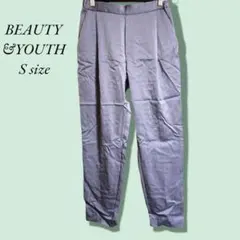 ビューティアンドユース パンツ パープル Sサイズ 細身 レーヨン ナイロン