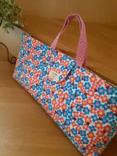 ハンドメイド　花柄　てんとう虫　ピアニカケース