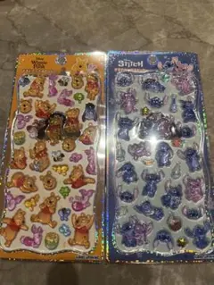 正規品　ディズニー　プチドロップステッカー　セット　くまのプーさん　スティッチ