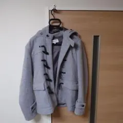 グレー ダッフルコート フード付き