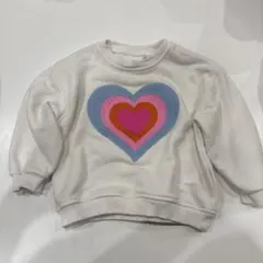 ZARA ザラ　ホワイト　カラフル　ハート　トレーナー　12-18m 86cm