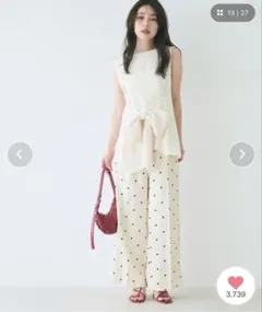 coca センタープレスワイドパンツ