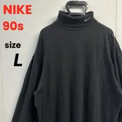 90s NIKE ナイキ ネックロゴ ロンT Tシャツ モックネック ハイネック