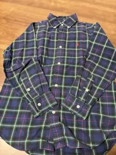 Ralph Lauren 長袖シャツ 130 ネイビー/グリーンチェック