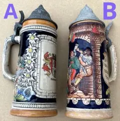 美品 ドイツ アンティーク ビアマグ 3個セット 立体装飾 - メルカリ