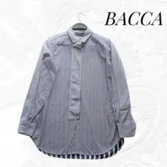 BACCA シャツ ブラウス ストライプ柄 34 M 長袖 コットン