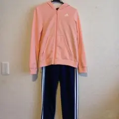 adidas ピンク ジャージ上下セット　160
