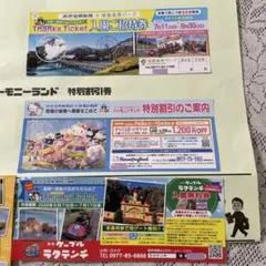 城島高原パーク入園券 ハーモニーランド割引券　 ラクテンチ入園券のサムネイル