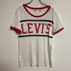 LEVI'S リーバイス ロゴ 半袖Tシャツ ホワイト/レッド/ネイビー M