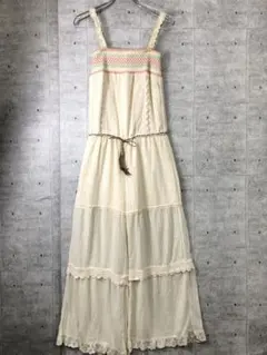 平成 CECIL McBEE フェザー付きウエスト紐 刺繍 オールインワンのサムネイル