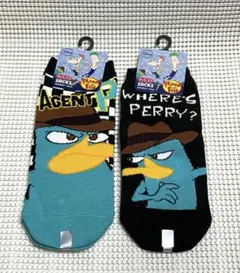 ディズニー　フィニアスとファーブ　カモノハシペリー　靴下　くつ下　2点セット