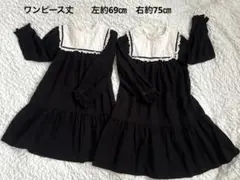 ZARA黒のフリル付きワンピース（おそろコーデ）
