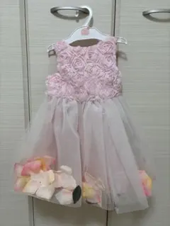 花柄装飾ピンクドレス 80-90/100-160