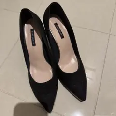 エスペランサ　ブラックグリッターポインテッドトゥハイヒール 24.5cm