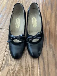 黒 リボン付き ハイヒールパンプスYOSHINOYA