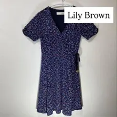 春の大特価‼️Lily Brown 三角柄ミニワンピース(青)フリーサイズ