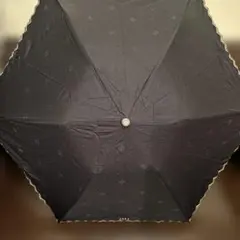 【美品】DAKS 晴雨兼用 折りたたみ傘 ブラック ドット柄のサムネイル