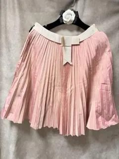 Paul Smith ピンク プリーツスカート リボン付き ひざ丈のサムネイル