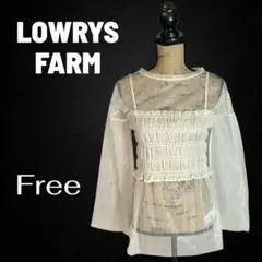 美品✨【ローリーズファーム】ツーピースシアーカットソー　ビスチェ　ベージュ　F