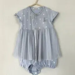 Sophie la girafe 水色ドットロンパース