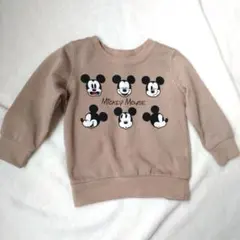 ミッキーマウス トレーナー ベージュ