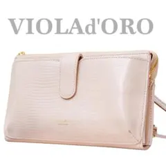 極美品 VIOLAd'ORO ヴィオラドーロ スマホショルダーバッグ ピンクのサムネイル