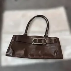 FURLA ブラウンレザー ベルト付きハンドバッグ