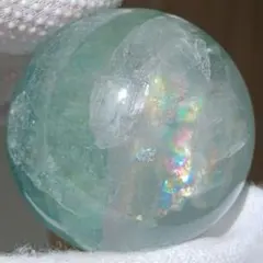 天然石 虹たっぷり フローライト 丸玉 スフィア 置物 蛍石