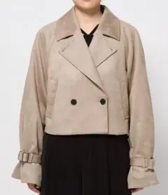 HARE スウェードショートトレンチコート ベージュ　アウター