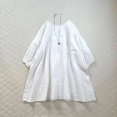 24SS】未使用級♡芽風 オーバーサイズ コットン フリルチュニック