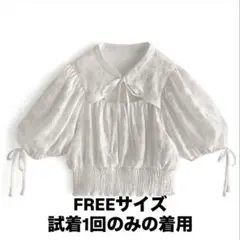 GRL 花柄フロントオープンリボンショート丈ブラウス[tw1094]