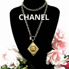 美品】シャネル ネックレス ココマーク ミラー ペンダント ツイード 