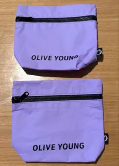 【限定】オリーブヤング ポーチ　紫　BTSカラー 2コのサムネイル